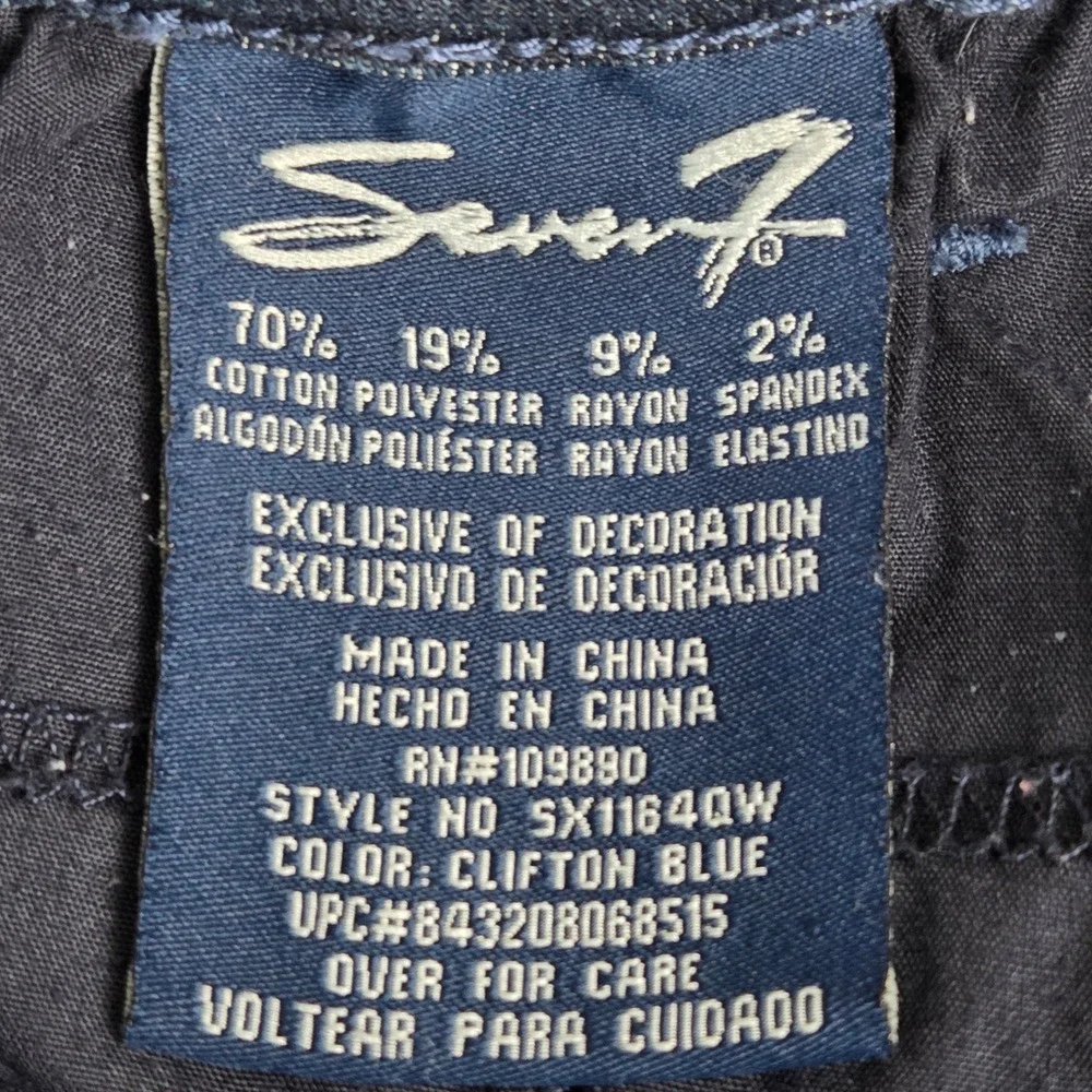 Seven7 Womens Skinny Jeans Clifton Blue Dark Wash Stretch Plus Size 14W SX1164QW